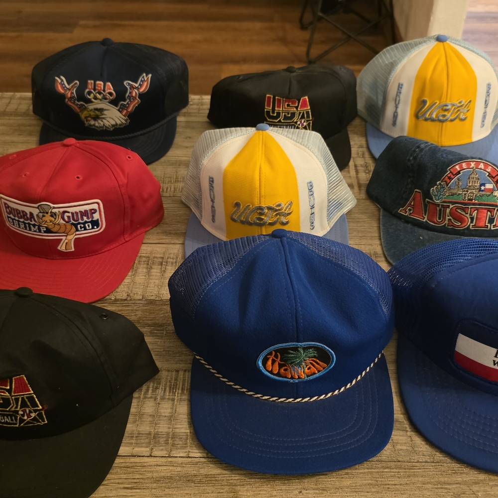 Lit Of Vintage 80s 90s Snapback Caps Hats Texas UCLA Dream Team